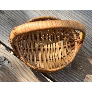 Vintage Wicker Gathering Basket With Gods Eye Handle Small